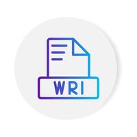 Wri document format file icon. with gradient outlines. vector
