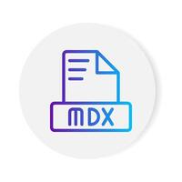 Mdx document format file icon. with gradient outlines. vector