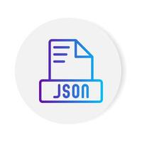 Json document format file icon. with gradient outlines. vector