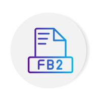 Fb2 document format file icon. with gradient outlines. vector