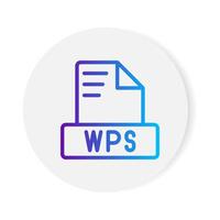 Wps document format file icon. with gradient outlines. vector