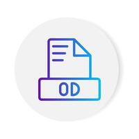 Odt document format file icon. with gradient outlines. vector