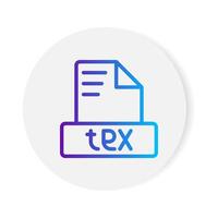 Tex document format file icon. with gradient outlines. vector
