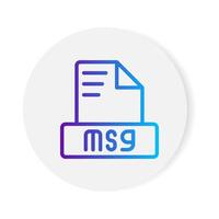 Msg document format file icon. with gradient outlines. vector