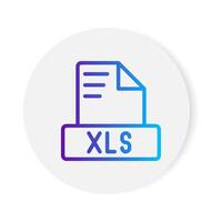 Xls document format file icon. with gradient outlines. vector