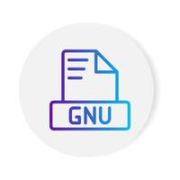 Gnu document format file icon. with gradient outlines. vector