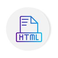 Html document format file icon. with gradient outlines. vector