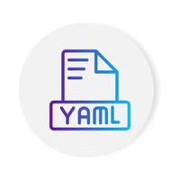 Yaml document format file icon. with gradient outlines. vector