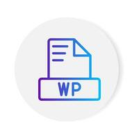 Wp document format file icon. with gradient outlines. vector
