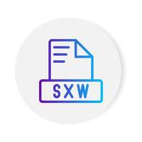 Sxw document format file icon. with gradient outlines. vector