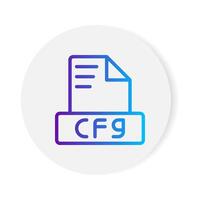 Cfg document format file icon. with gradient outlines. vector