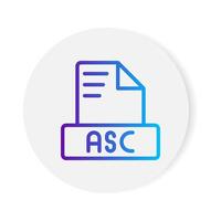 Asc document format file icon. with gradient outlines. vector
