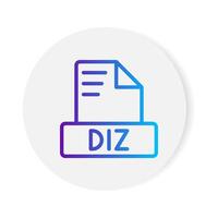 Diz document format file icon. with gradient outlines. vector