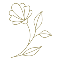 Flower on a rounded branch line art design element png