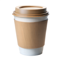 Disposable coffee cup with a lid ready to go png
