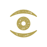 Antique esoteric minimalistic all seeing eye with eyeball grunge texture illustration png