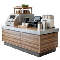 Modern coffee machine setup on a counter ready for use png