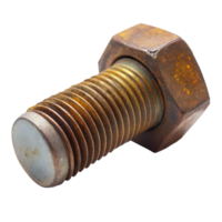 Close-Up of Rusty Metal Bolt with Threaded Nut png