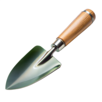 High-Quality Garden Trowel with Wooden Handle Isolated on Transparent png
