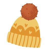 Warm knitted hat isolated on white background. vector