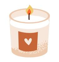 Scented decorative candle isolated on white background. vector