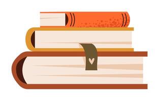 Stack of books isolated on white background. Education concept. vector