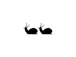 Silhouette of the Snails are also called Escargot, Flat Style, Pair Animal Series, can use for Logo, Art Illustration, Apps, Website or Graphic Design Element vector