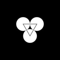 Triangle Shape in the 3 Circle Shape, can use for Logo Gram, Website, Ornate, Decoration or Graphic Design Element vector