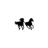 Pair Horse Silhouette, flat style, can use for Logo Gram, Art Illustration, Emblem, Pictogram, Apps, Website or Graphic Design Element vector