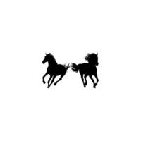 Pair Horse Silhouette, flat style, can use for Logo Gram, Art Illustration, Emblem, Pictogram, Apps, Website or Graphic Design Element vector