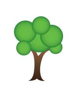 A green tree logo with circle shapes for environment friendly business illustration vector