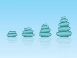 Stack of blue pebbles to represent success and growth in business illustration vector