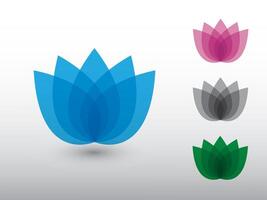 A set of colorful waterlily flower logos on white background illustration vector