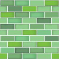 A seamless different green color bricks wall pattern background illustration vector
