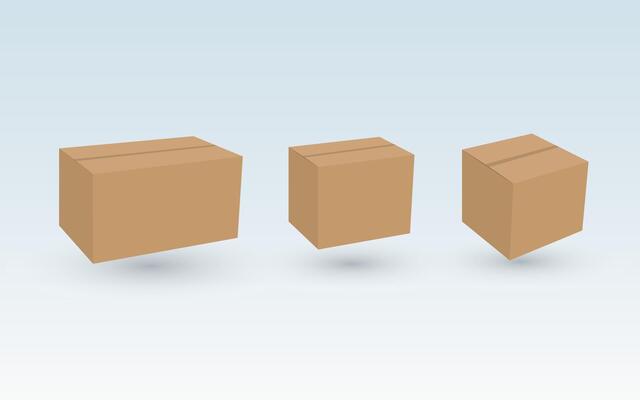 A set of brown carton boxes to deliver package for business illustration