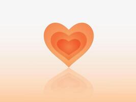 A red heart shape design with many layers and shadow to show love for beloved person illustration vector
