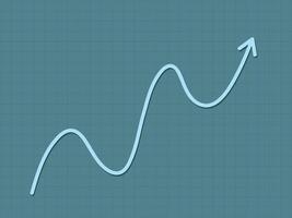 A cool and simple blue up trend growth for success chart for business and financial progress with smooth line illustration vector