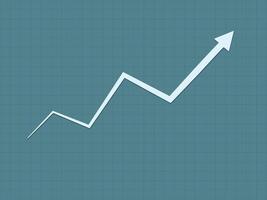A cool and simple blue upward trend growth for success graph for business and financial progress with zigzag line illustration vector