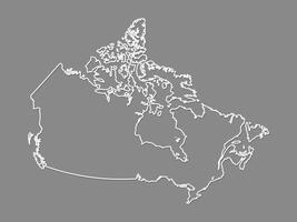 A simple and cool black and white Canada map with outlines illustration vector