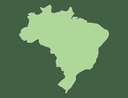 Light green Brazil map with single white line border illustration vector