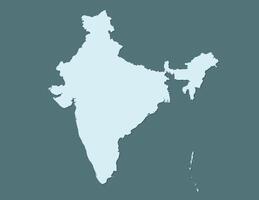 Light blue full India map with border on dark background illustration vector