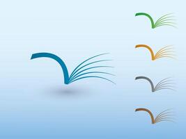A set of open books of library for reading to share knowledge logo for school and college illustration vector