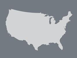 Gray or white united states of America atlas with filled lines without different states on dark background illustration vector