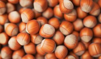 Hazelnuts with Shells Close-Up photo