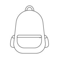Outline backpack icon in simple lineart style. Schoolbag sign. Editable stroke vector