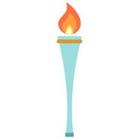 Torch with fire flat icon vector
