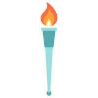 Torch with fire flat icon vector