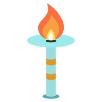 Torch with fire flat icon vector