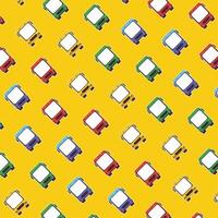 Retro Asian bus. Seamless pattern. white background vector