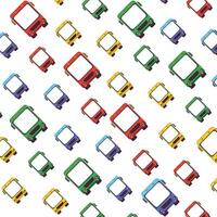 Retro Asian bus. Seamless pattern. white background vector
